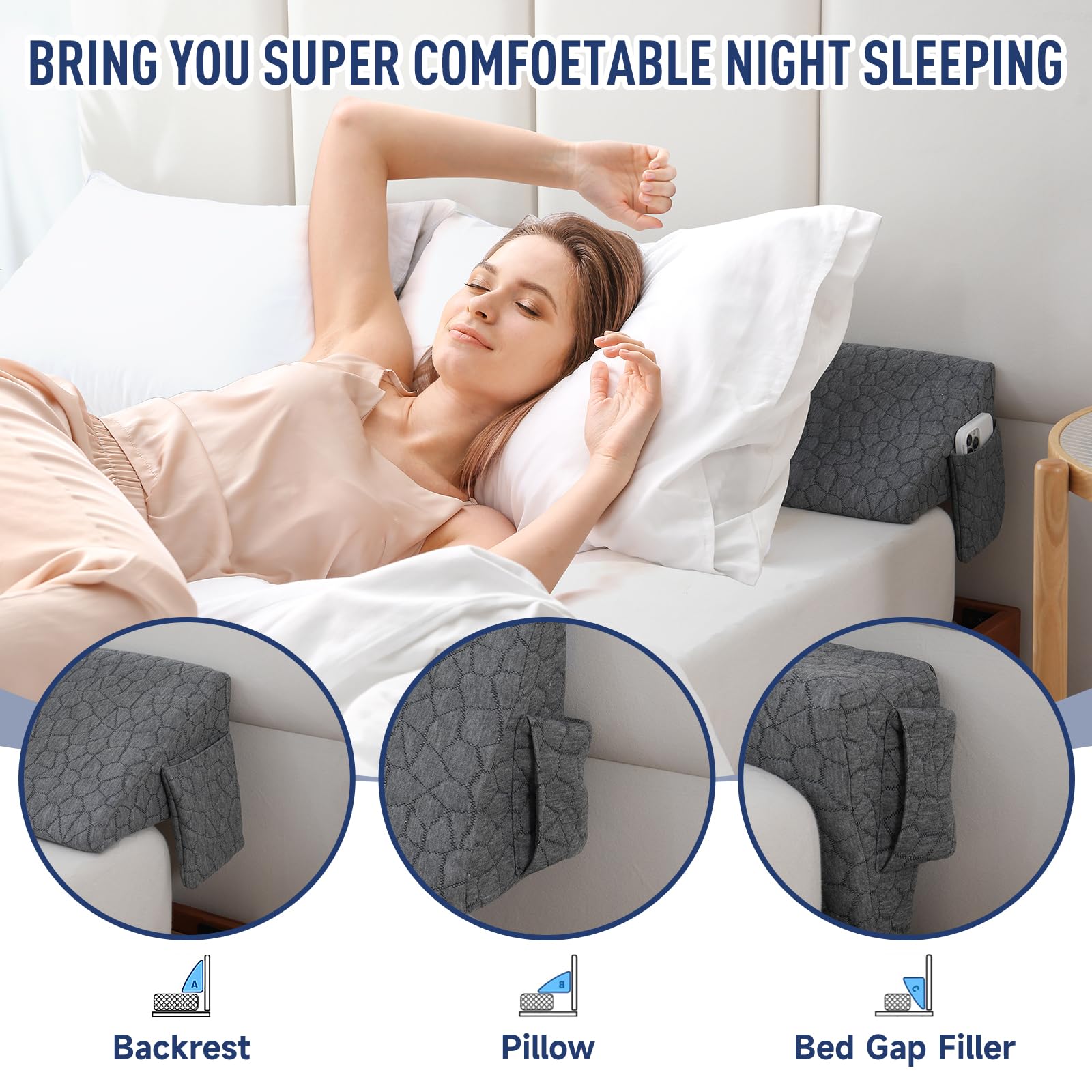 Queen Size Bed Wedge Pillow (60
