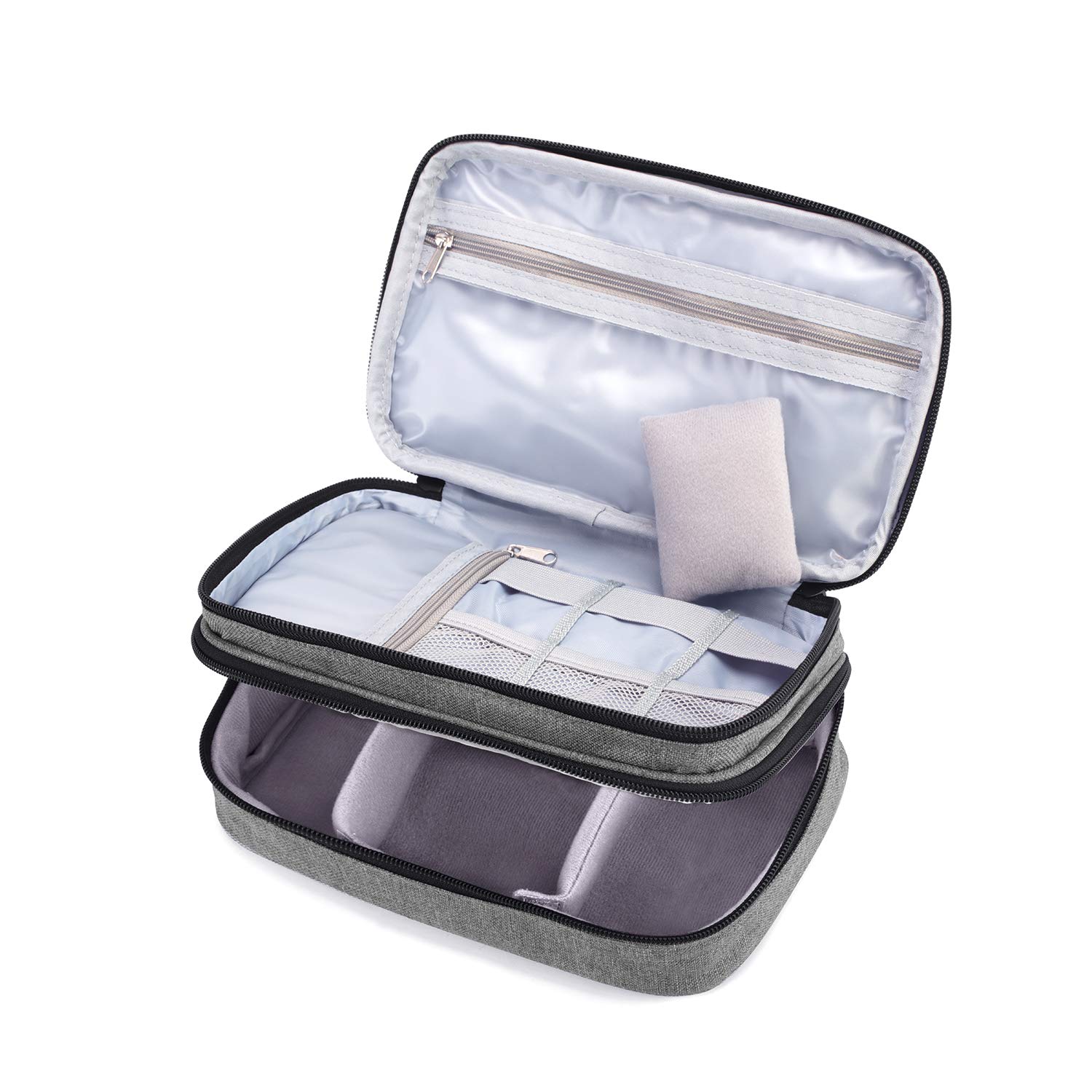 Luxja Double-Layer Sewing Accessories Organizer for Needles, Scissors, Measuring Tape & Thread - Portable Sewing Kit Storage for Crafting, Quilting & DIY Projects (Gray)