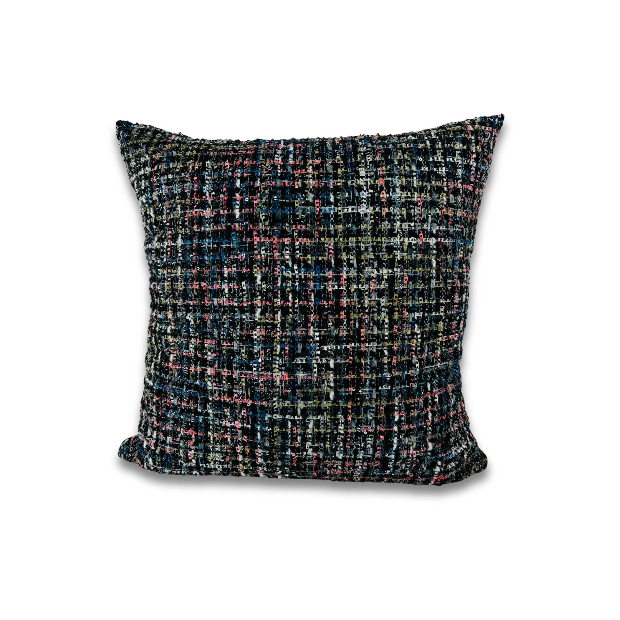 Metallic Black Coral Denim Throw Pillow 17x17 - Stylish Decorative Cushion for Sofa, Bed & Home Decor - Perfect for Living Room, Bedroom & Dorm Room Accessories