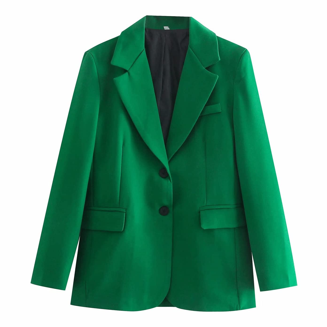 WDBBY Women's Spring Single Breasted Long Sleeve Blazer Jacket - Office & Casual Green Coat (Size L) | Perfect for Business Meetings, Workwear & Smart Casual Outfits