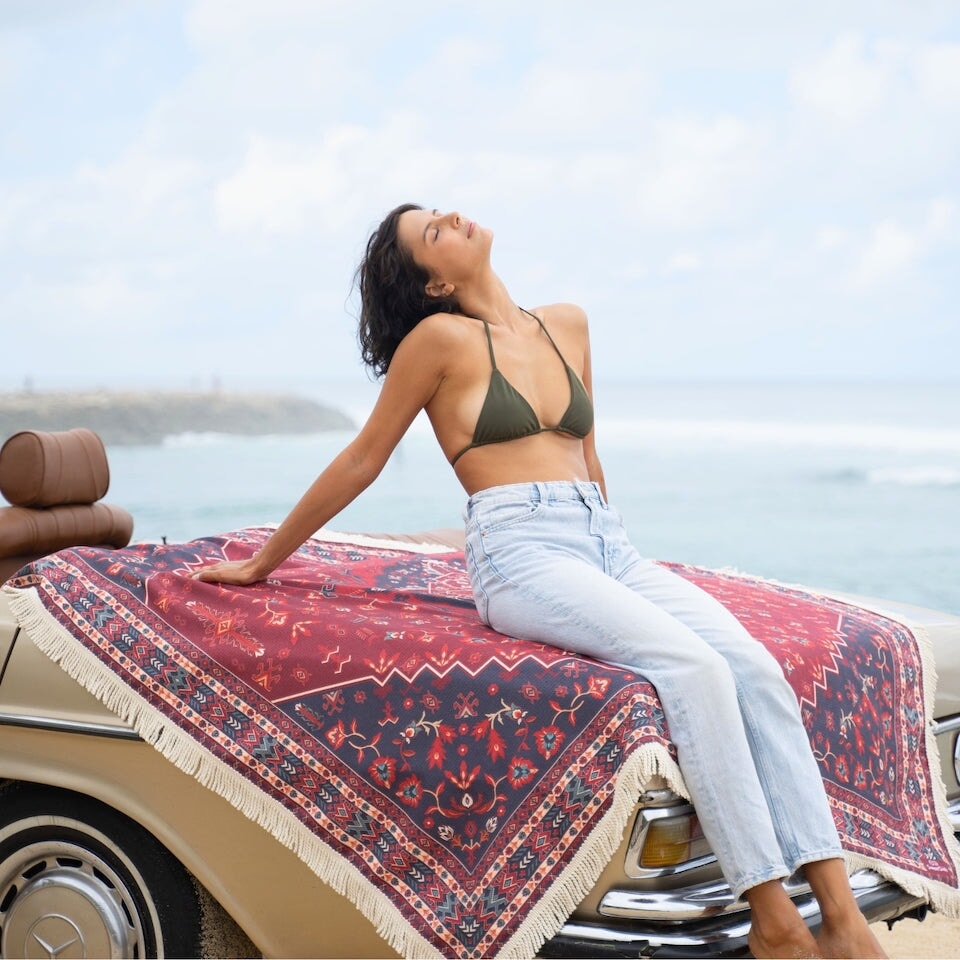 XL Azra Premium Sand-Free Beach Towel - Extra Large, Quick Dry, Super Absorbent - Perfect for Beach, Pool, Vacation & Outdoor Activities