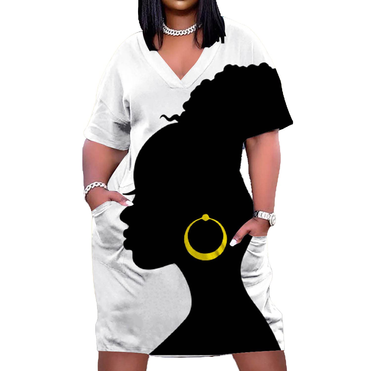 Black History Month Women's African Print Short Sleeve Tunic Dress - Traditional Ethnic Shift Dress for Summer | Perfect for Cultural Celebrations, Festivals & Casual Wear