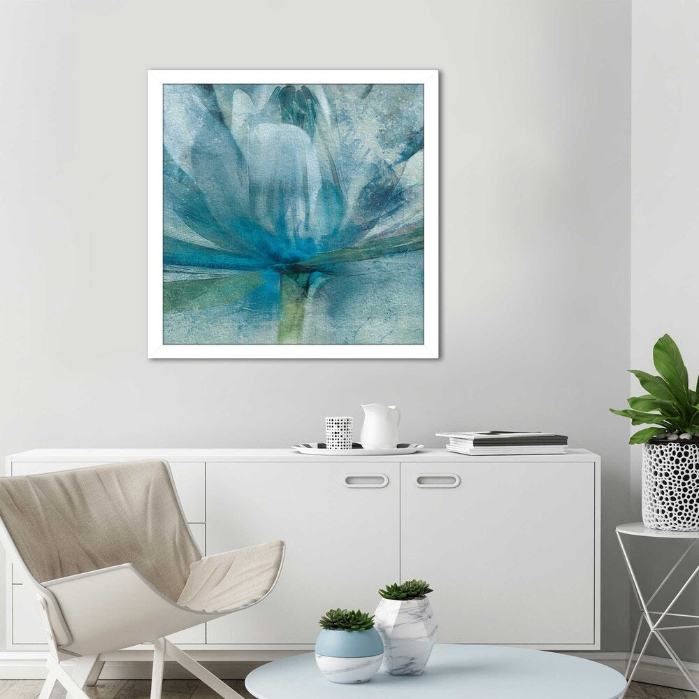 Blue Awakening by Mike Calascibetta - Modern Abstract Art Print on Acrylic Panel - Blue Contemporary Wall Art for Living Room, Bedroom & Office Decor