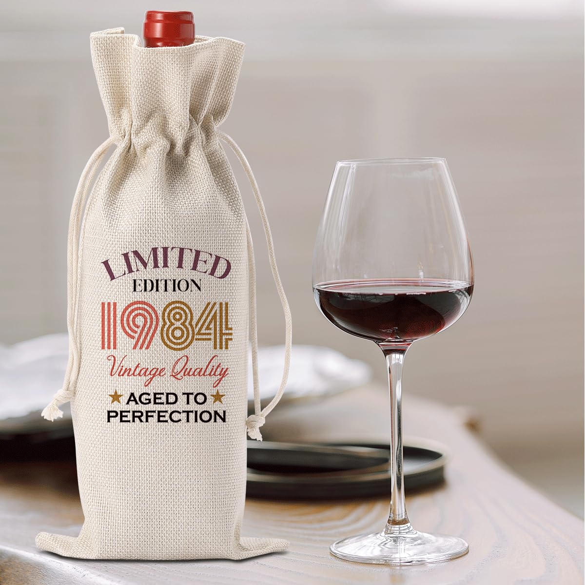 Funny 40th Birthday Wine Bag Gift for Women & Men - Party Decor