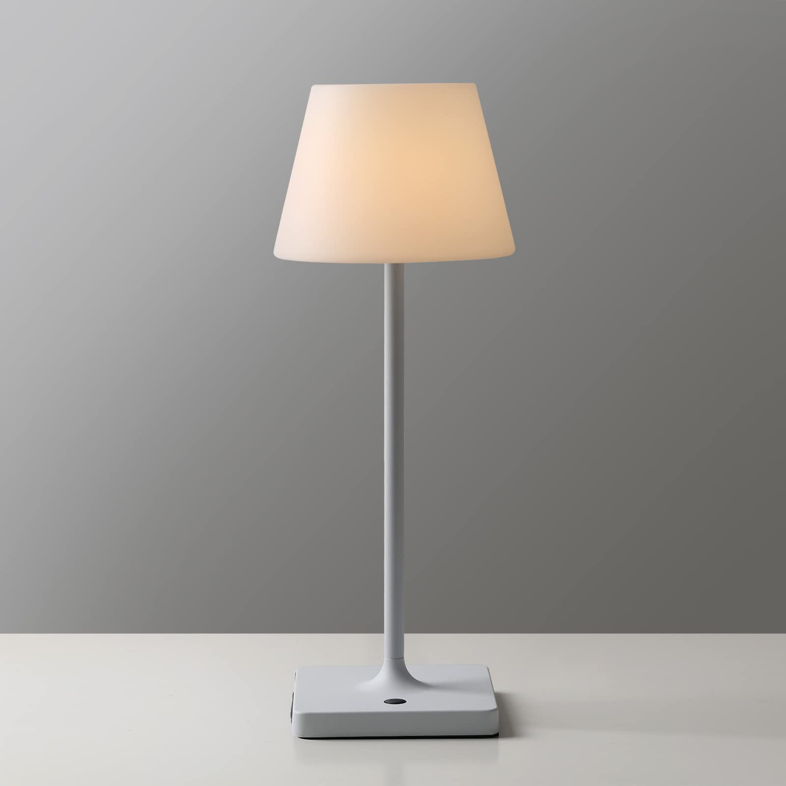 WEILAILUX Rechargeable Outdoor Table Lamp - 4000mAh Battery Powered, Waterproof LED Desk Light with Touch Dimmer, White (15 Inch) - Perfect for Patio, Camping, Restaurant & Home Night Lighting
