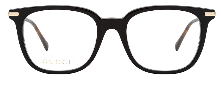 Gucci GG 0968O 001 Black/Gold Square Frame Women's Eyeglasses - Stylish Designer Eyewear for Women, Perfect for Office, Party & Everyday Fashion