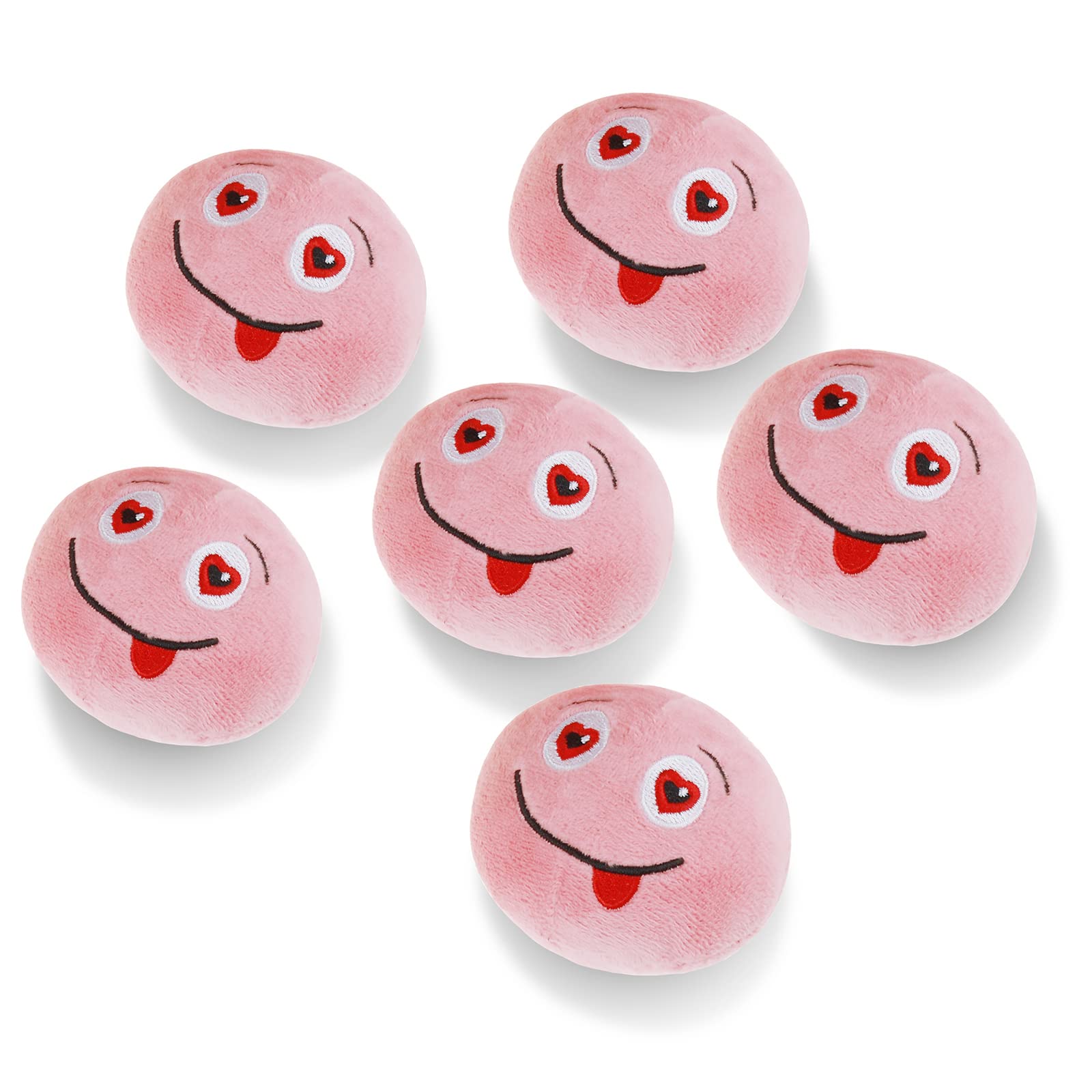 SmartElf Squeaky Dog Toys - Soft Stuffed Balls for Interactive Fetch Play, 6-Pack Chew Toys for Small & Medium Dogs (Pink) - Perfect for Indoor/Outdoor Playtime, Training & Bonding with Your Pet