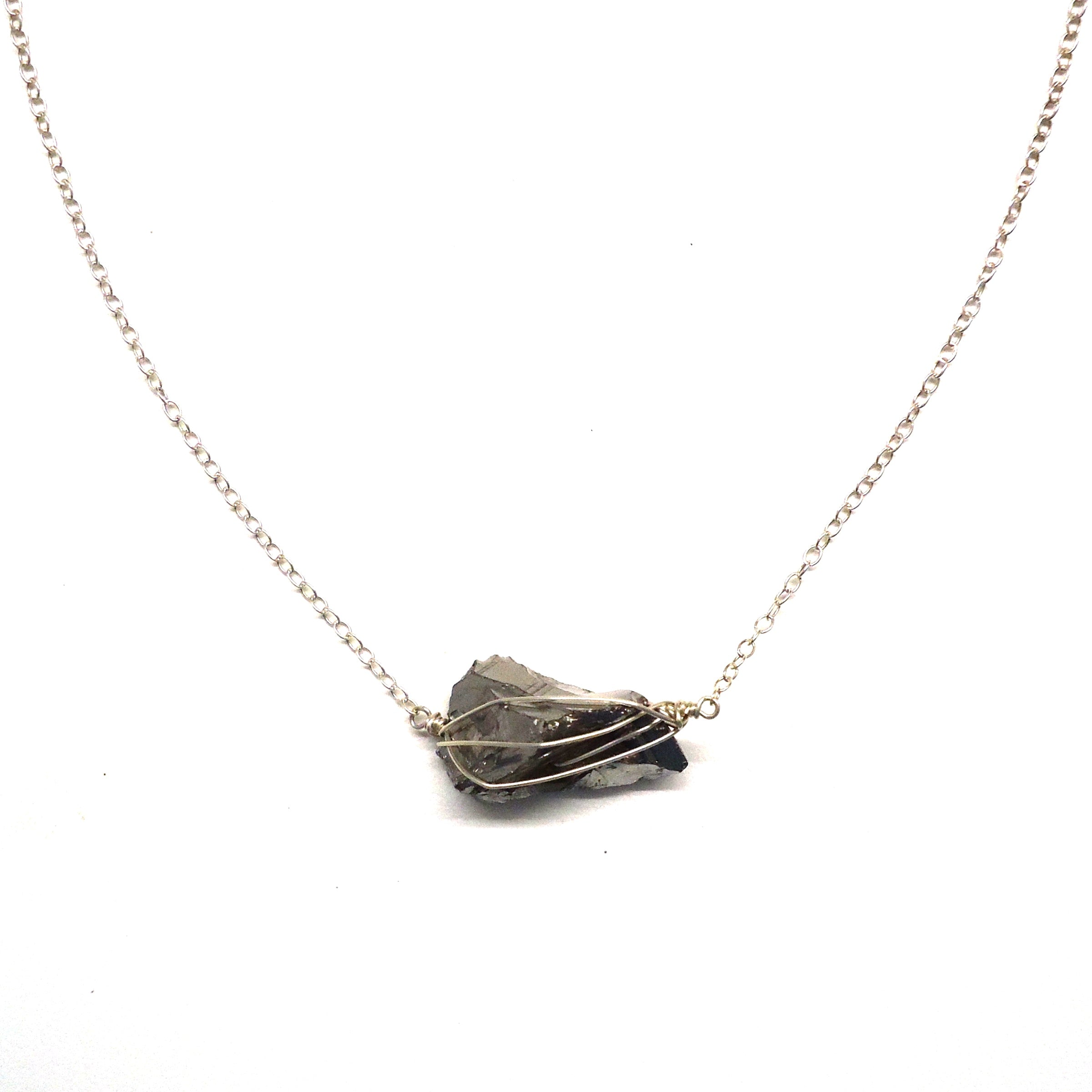 Elegant Silver & Metallic Quartz Necklace for Women - Dainty Crystal Pendant Jewelry - Perfect for Parties, Weddings & Everyday Wear
