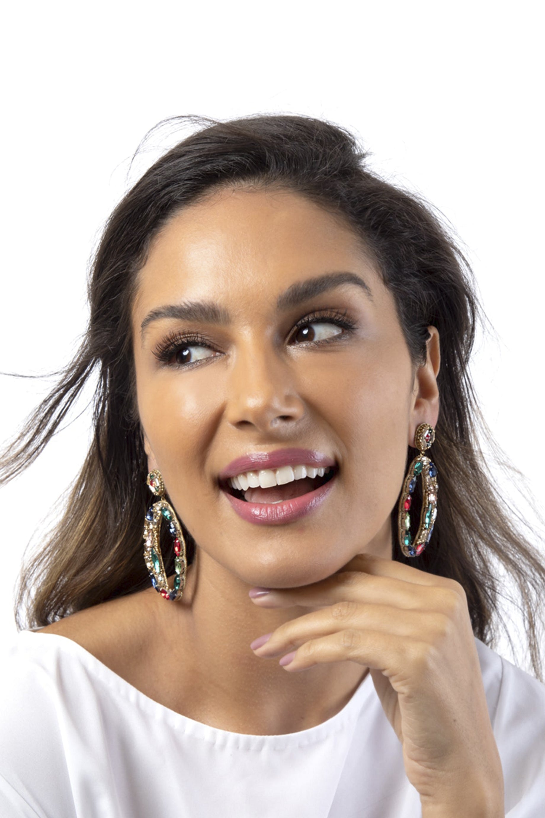 Deepa Gurnani Freida Multi-Colored Bohemian Earrings for Women | Handmade Beaded Dangle Earrings | Perfect for Festivals, Weddings & Boho Fashion