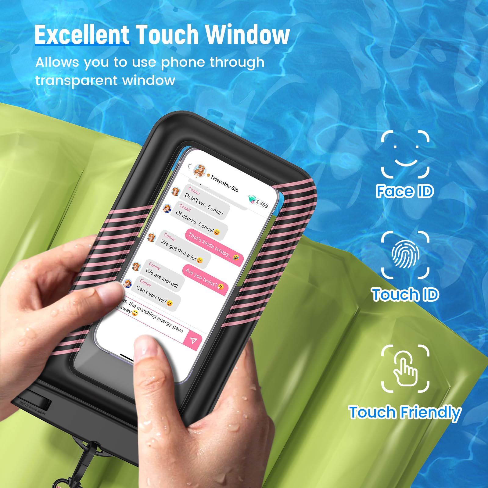 2 Pack IPX8 Waterproof Phone Pouch - Floating Dry Bag for iPhone 15/14/13 Pro Max & Galaxy S24/S23/S22 (Up to 9.0