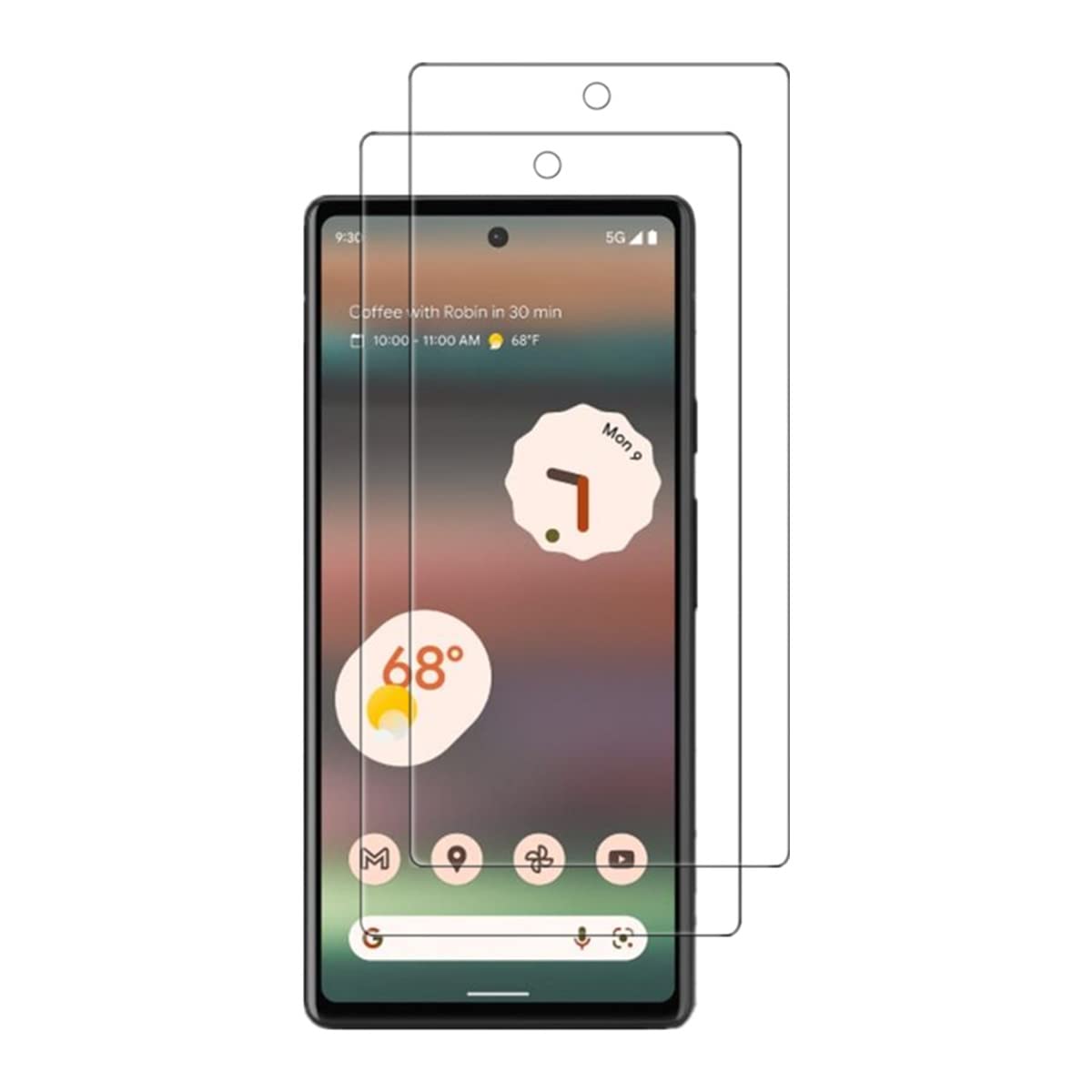 VIESUP 2-Pack HD Clear Tempered Glass Screen Protector for Google Pixel 6a - 9H Hardness, Anti-Scratch, Case Friendly for Daily Protection