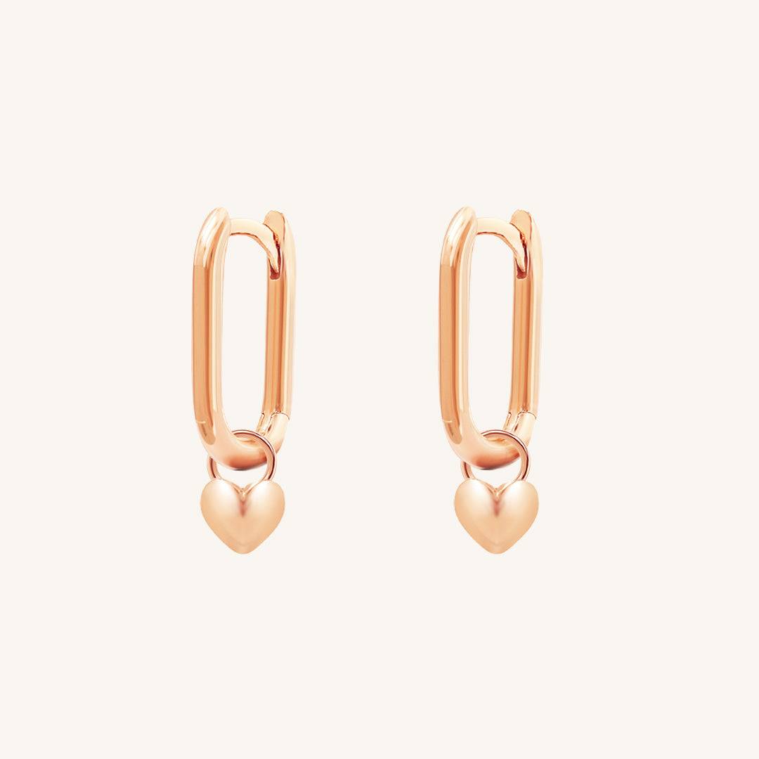 Behold Heart Marley Hoops - Trendy Gold Dangle Earrings for Women | Boho Chic Jewelry for Everyday Wear & Special Occasions