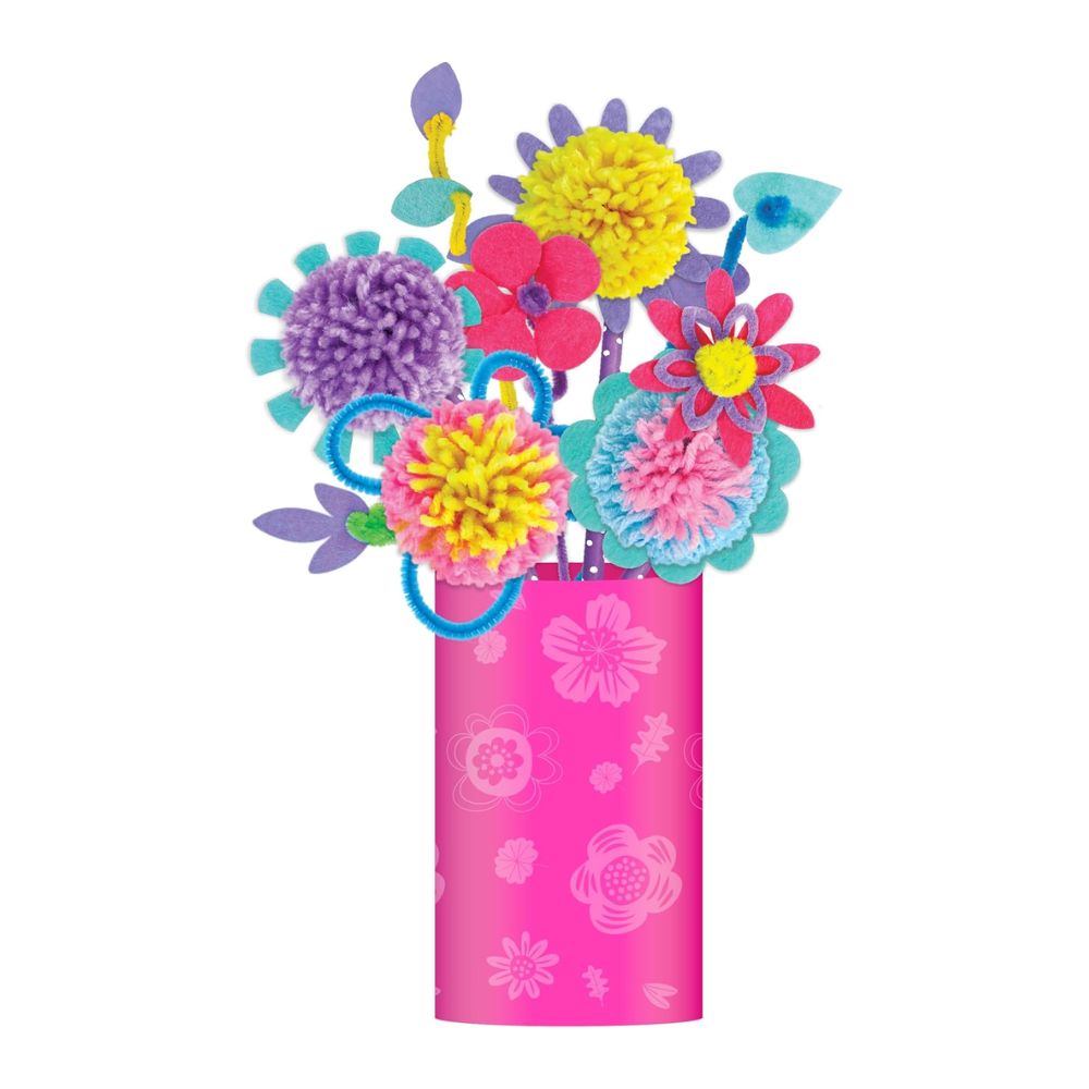 Avenir Pom Pom Flower Bouquet - Artificial Floral Arrangement for Home Decor, Wedding Centerpieces, Party & Event Decorations