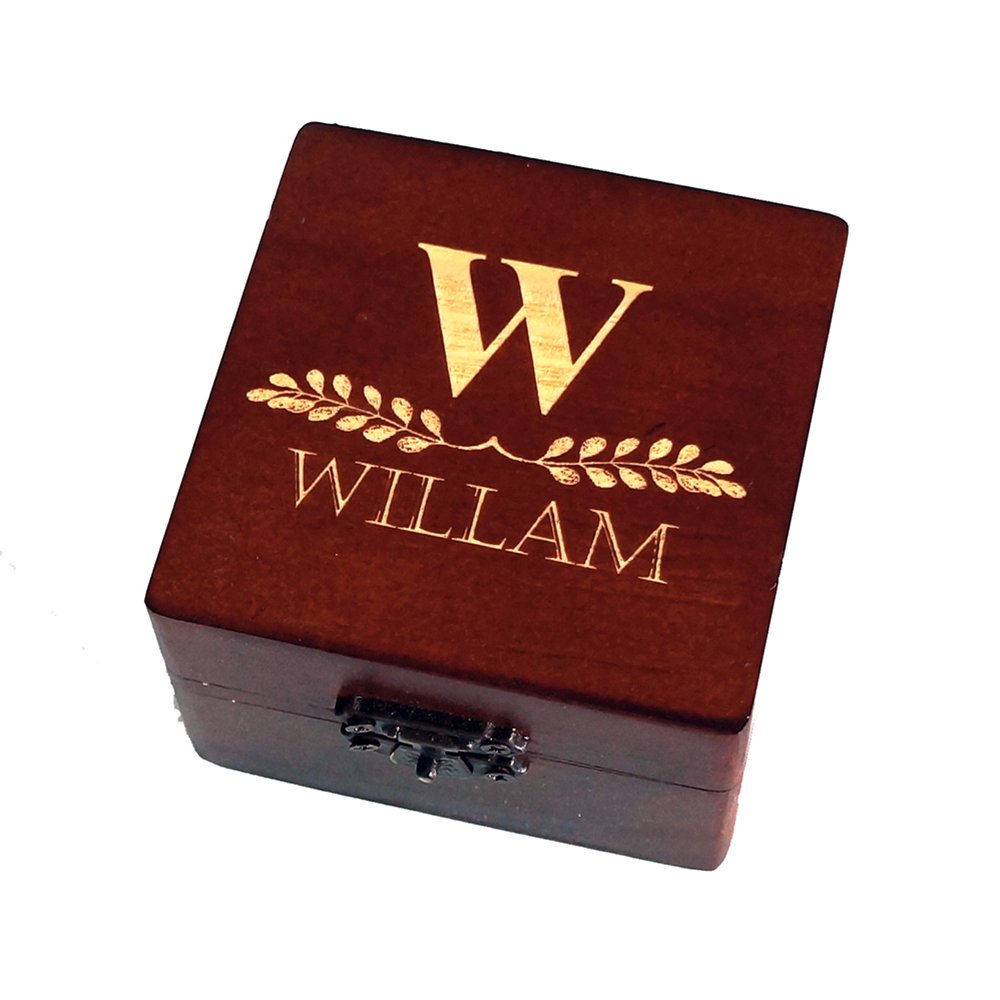 Personalized Brown Wooden Men's Jewelry Box - Engraved Wedding Gift for Groom & Groomsmen - Best Man Gift, Anniversary Present - Perfect for Storing Rings, Watches & Accessories in Style
