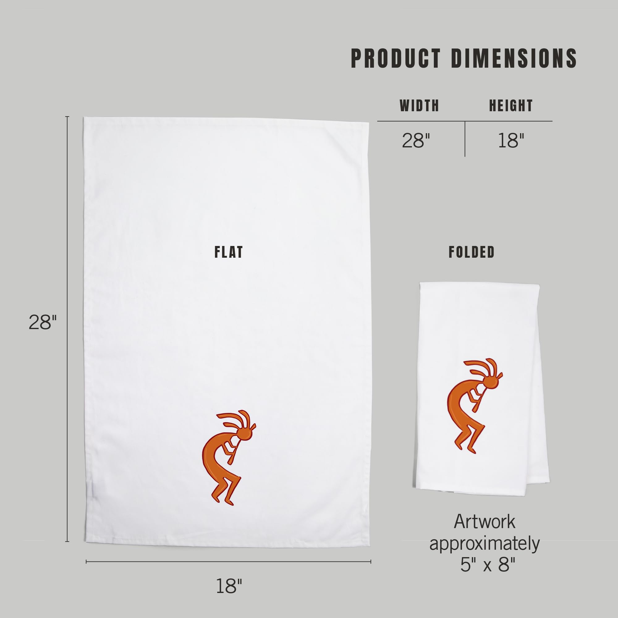 Lantern Press Kokopelli 100% Cotton Tea Towel - Decorative Hand Towel for Kitchen & Home Decor | Perfect for Drying Dishes, Gift Giving & Southwestern Style Decor