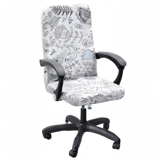 CRFATOP Universal Stretch Office Chair Cover with Durable Zipper - Breathable Mesh Computer Chair Slipcover for High Back Swivel Desk Chairs (Size L, Model A06) - Perfect for Home Office, Gaming & Workspace Decor