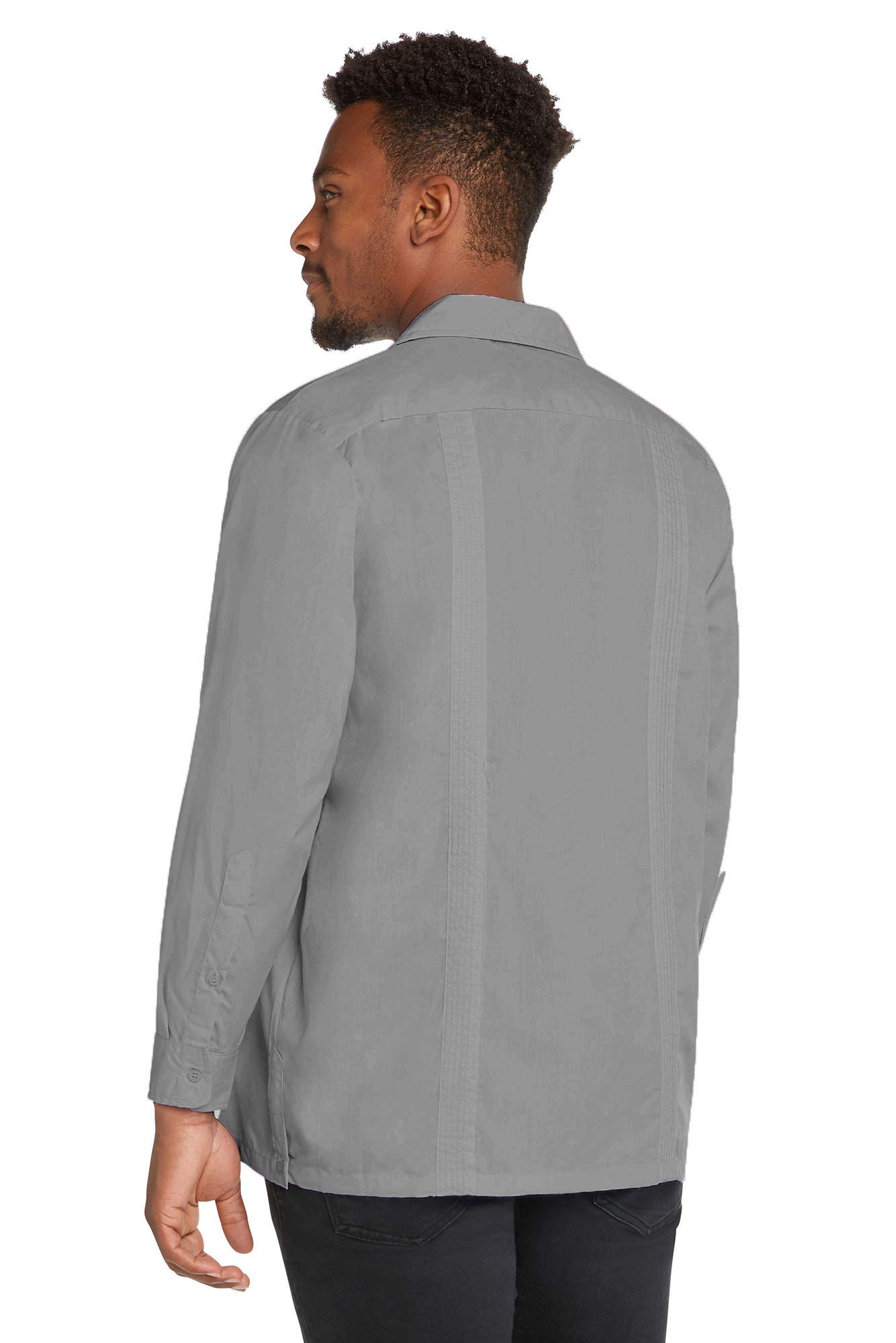 9 Crowns Essentials Men's Guayabera Button Down Shirt - Premium Cotton Short Sleeve Casual Shirt for Summer, Beach & Tropical Vacations