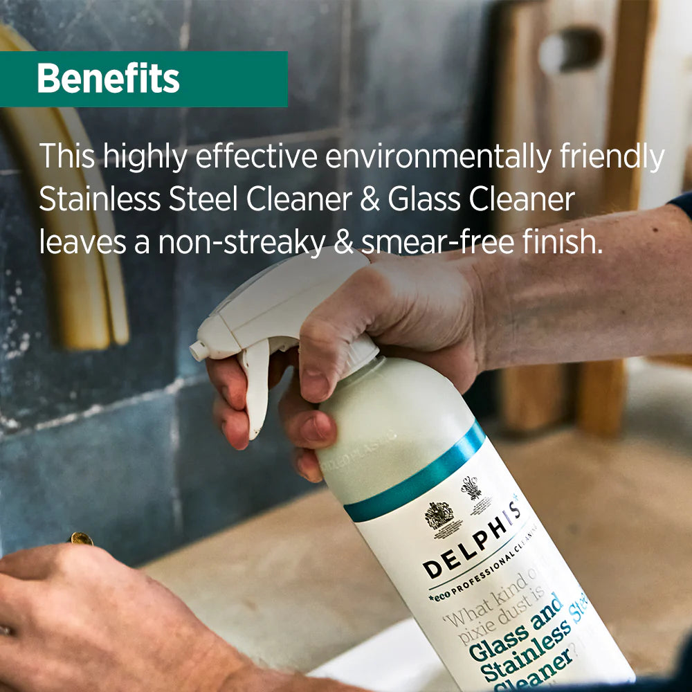 Premium Glass & Stainless Steel Cleaner Refill - 2L Bottle for Streak-Free Shine | Ideal for Windows, Mirrors, Appliances & Kitchen Surfaces