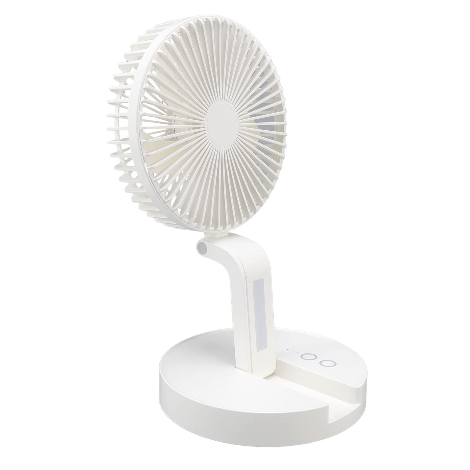 Shanrya 8.5W USB Rechargeable Oscillating Desk Fan - Quiet Portable Electric Fan for Home, Office & Dorm Room - White Cooling Fan for Workstation, Bedside & Personal Use