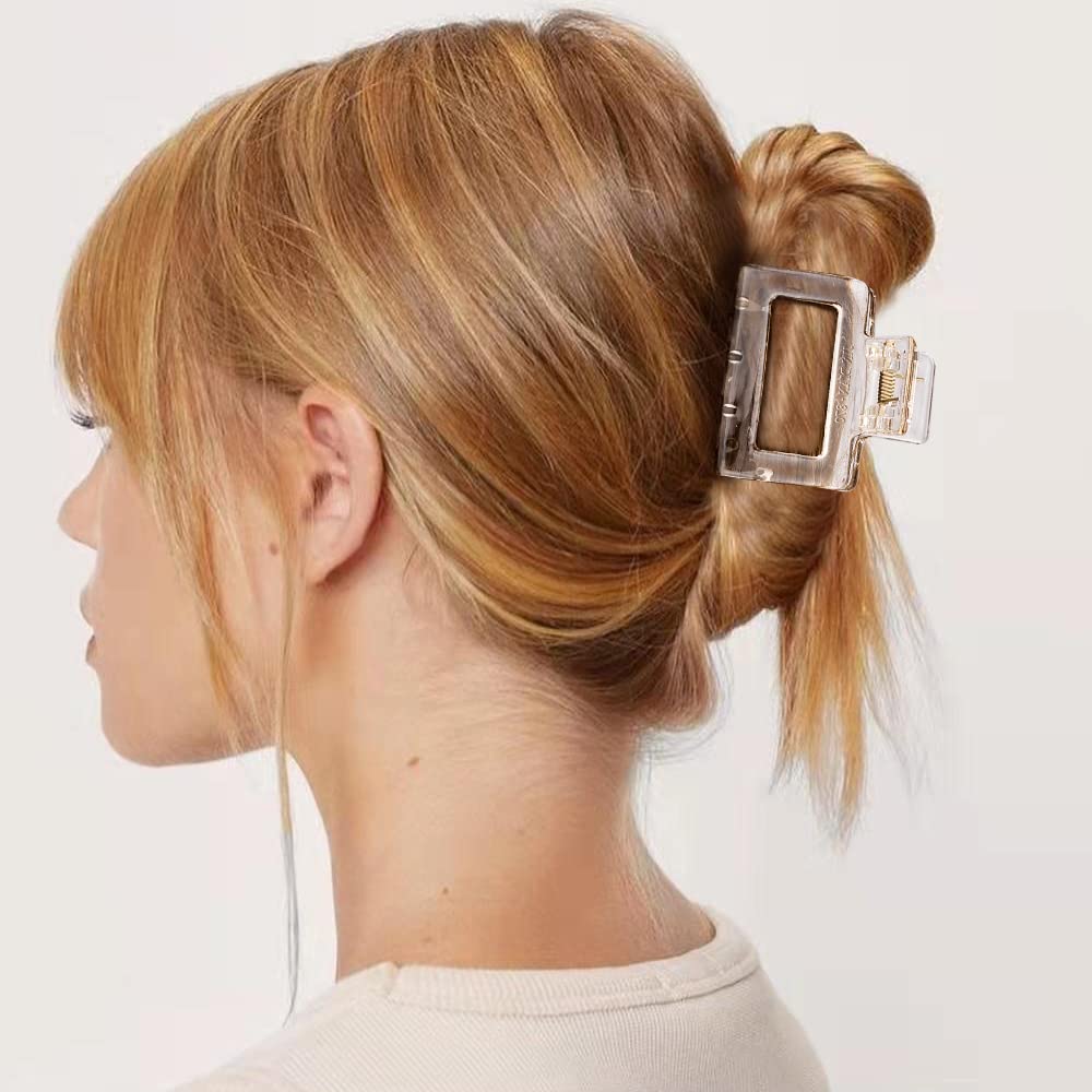 5-Piece Square Hair Clips Set - Mini Acrylic Non-Slip Claw Clips for Short, Thin & Medium Hair - Hair Accessories for Women & Girls - Perfect for School, Work & Everyday Styling