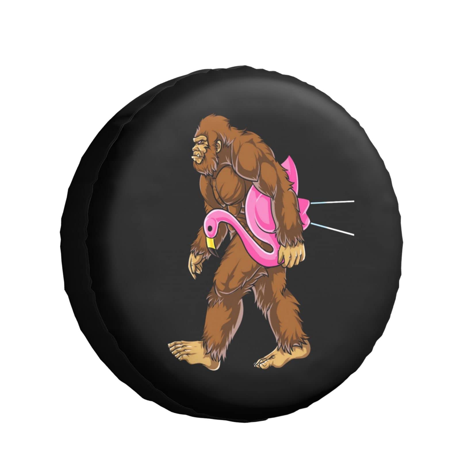Bigfoot Carrying Lawn Flamingo Waterproof Universal Spare Tire Cover - Fits 14-17 Inch Trailers, Campers & SUVs - Durable Outdoor Accessory for Road Trips & RV Adventures