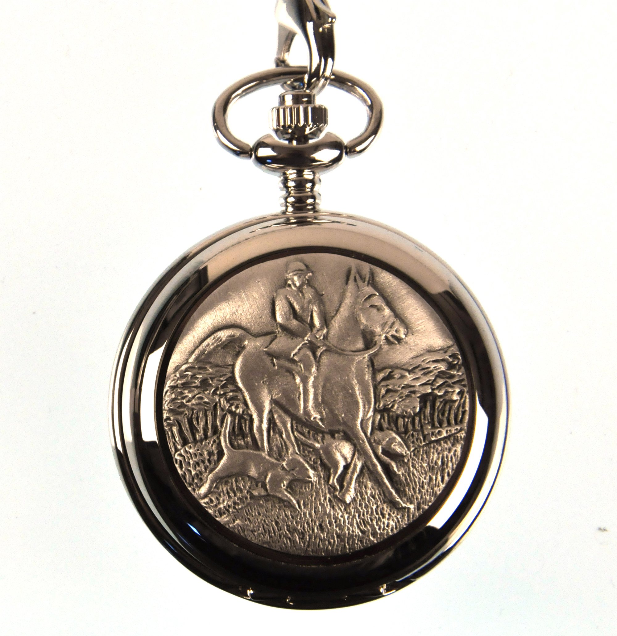 Vintage Horse and Hounds Antique Pocket Watch - Classic British Hunting Design, Mechanical Wind-Up Timepiece for Collectors, Gifts, and Steampunk Fashion Accessories | Perfect for Victorian-Themed Events, Historical Reenactments, and Unique Gentleman's Style