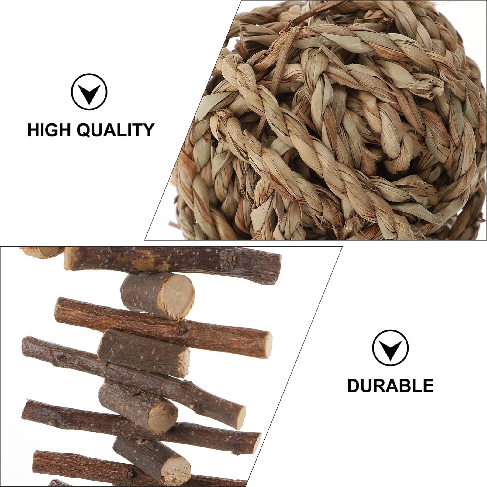 Balacoo 11-Piece Hamster Chew Toys Set - Natural Rattan & Wooden Chewing Toys for Rabbits, Guinea Pigs & Small Pets - Teeth Grinding & Molar Care - Fun Paper Shredder & Weaving Toys for Critters - Perfect for Cage Enrichment & Playtime