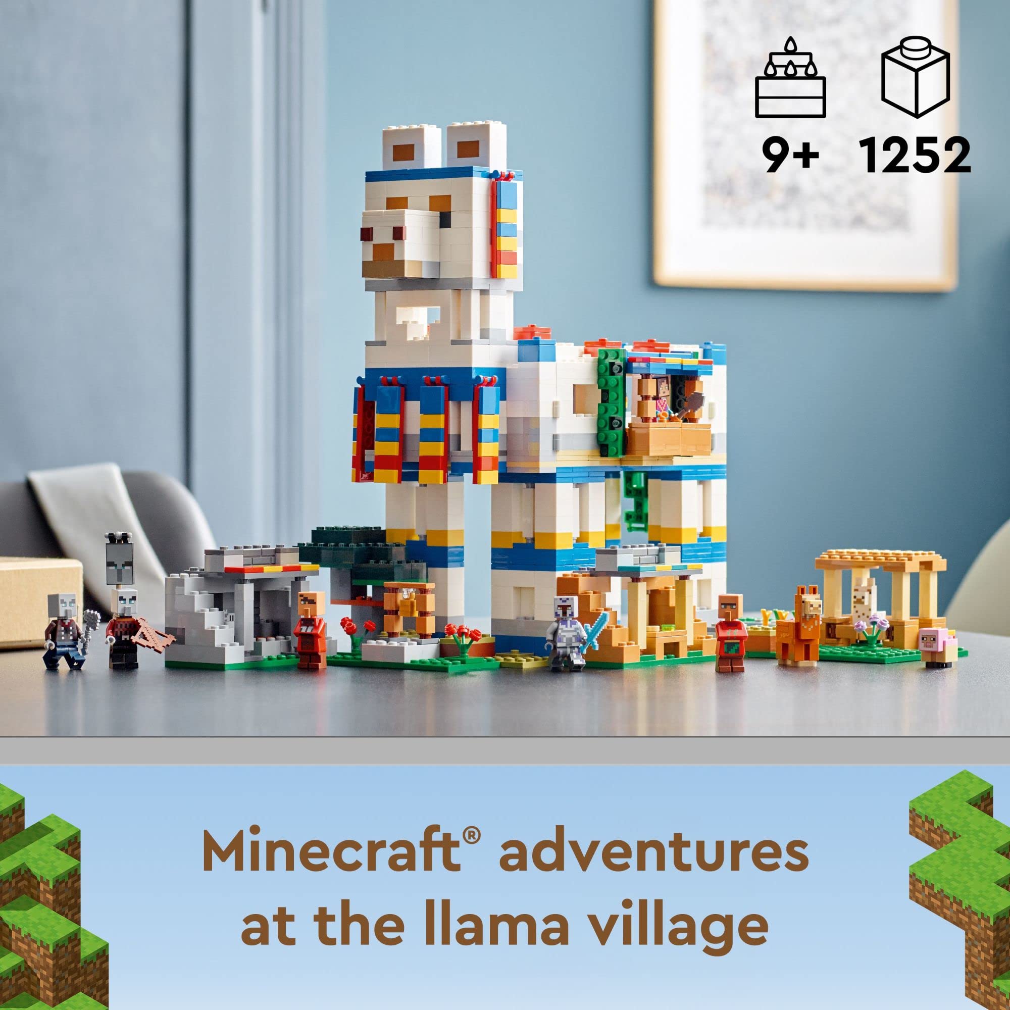 LEGO Minecraft The Llama Village Farm House Building Set 21188 - Creative Construction Toy for Kids Ages 9+ with 6 Customizable Buildings & Minifigures | Perfect Gift for Boys & Girls | Build Your Own Minecraft Village Adventure for Play & Display