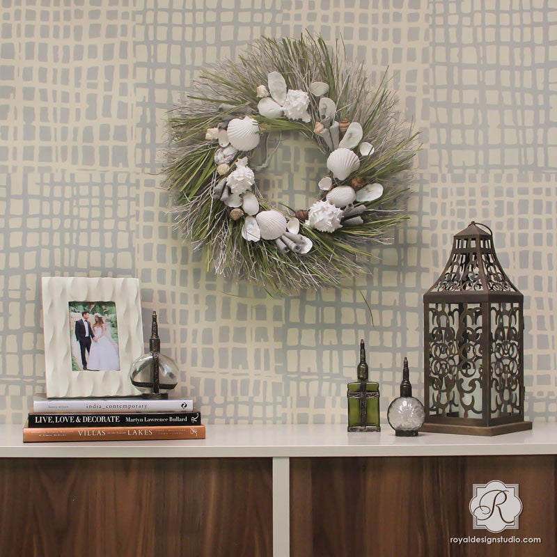 Loose Weave Wall Stencil - DIY Home Decor Painting Template for Boho & Farmhouse Style - Perfect for Bedroom, Living Room, and Accent Walls