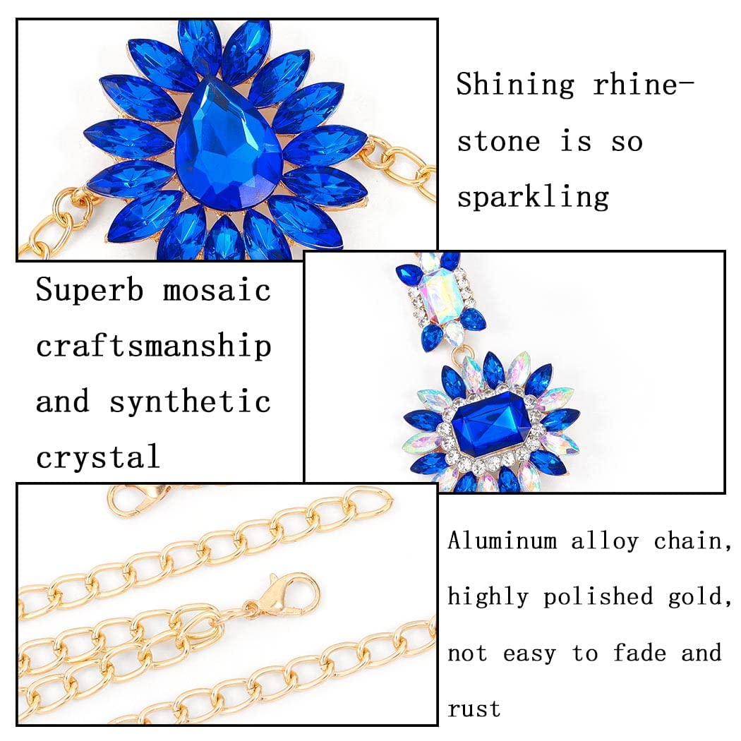 Boho Rhinestone Statement Chest Chain - Crystal Body Necklace for Women | Summer Beach Jewelry Accessories | Perfect for Music Festivals, Vacations & Boho Fashion Outfits
