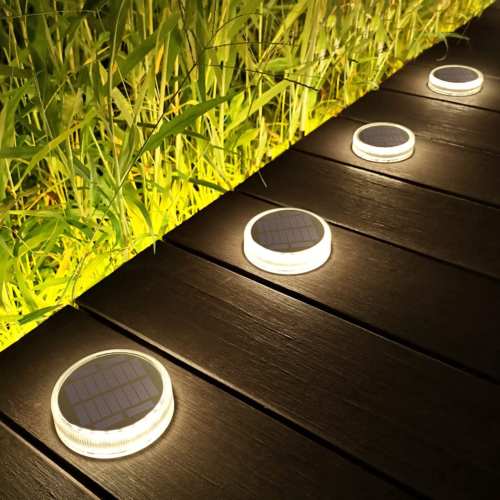 Lacasa Solar Deck Lights 4 Pack – 30LM Outdoor Solar Powered LED Step Lights, 4000K Natural White, IP68 Waterproof, Auto On/Off – Perfect for Garden, Stairs, Driveway, Pathway, Dock & Patio Lighting