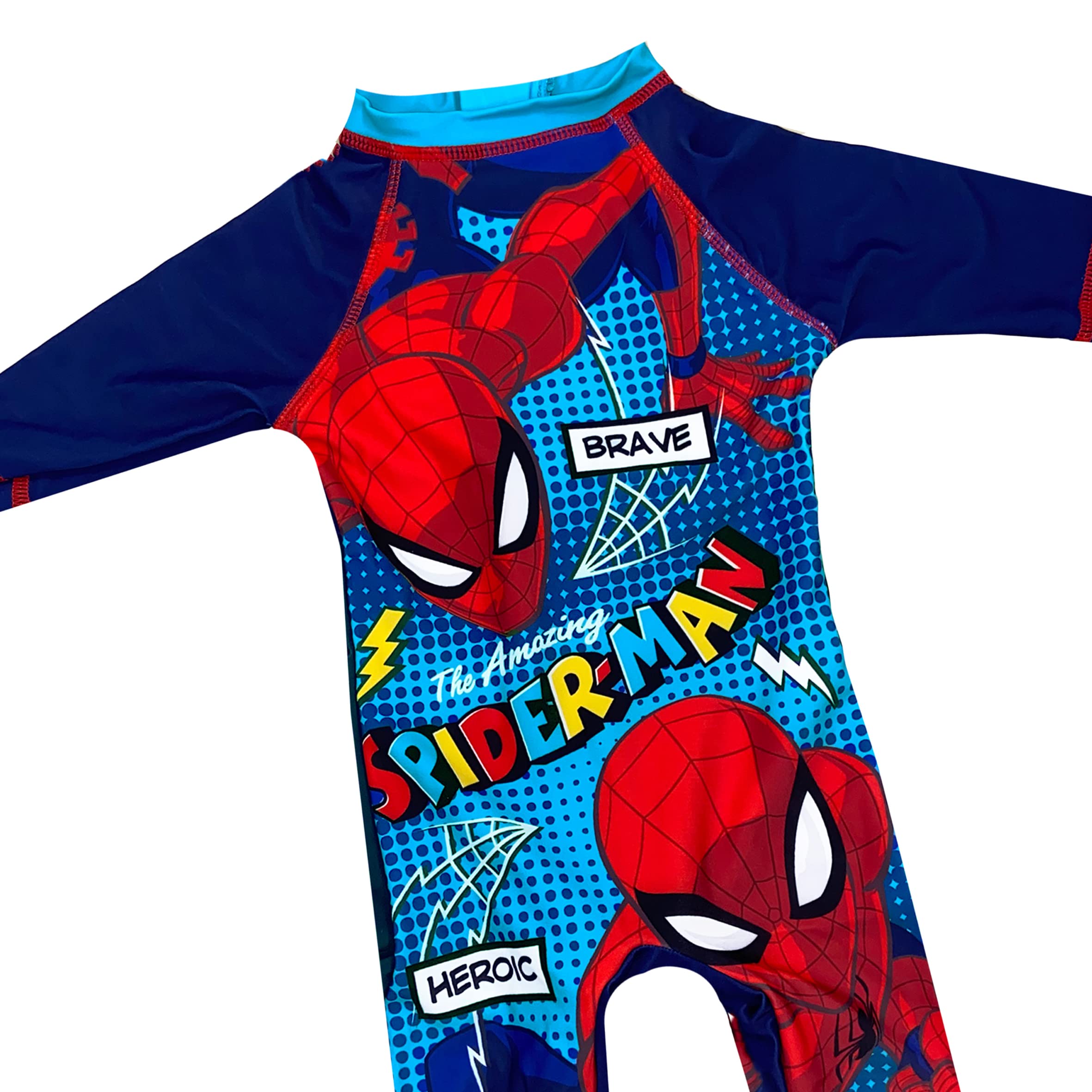 Boys Spiderman Swimsuit UPF 40+ Sun Protection One-Piece Swimwear for Kids - Perfect for Beach, Pool, and Summer Water Activities