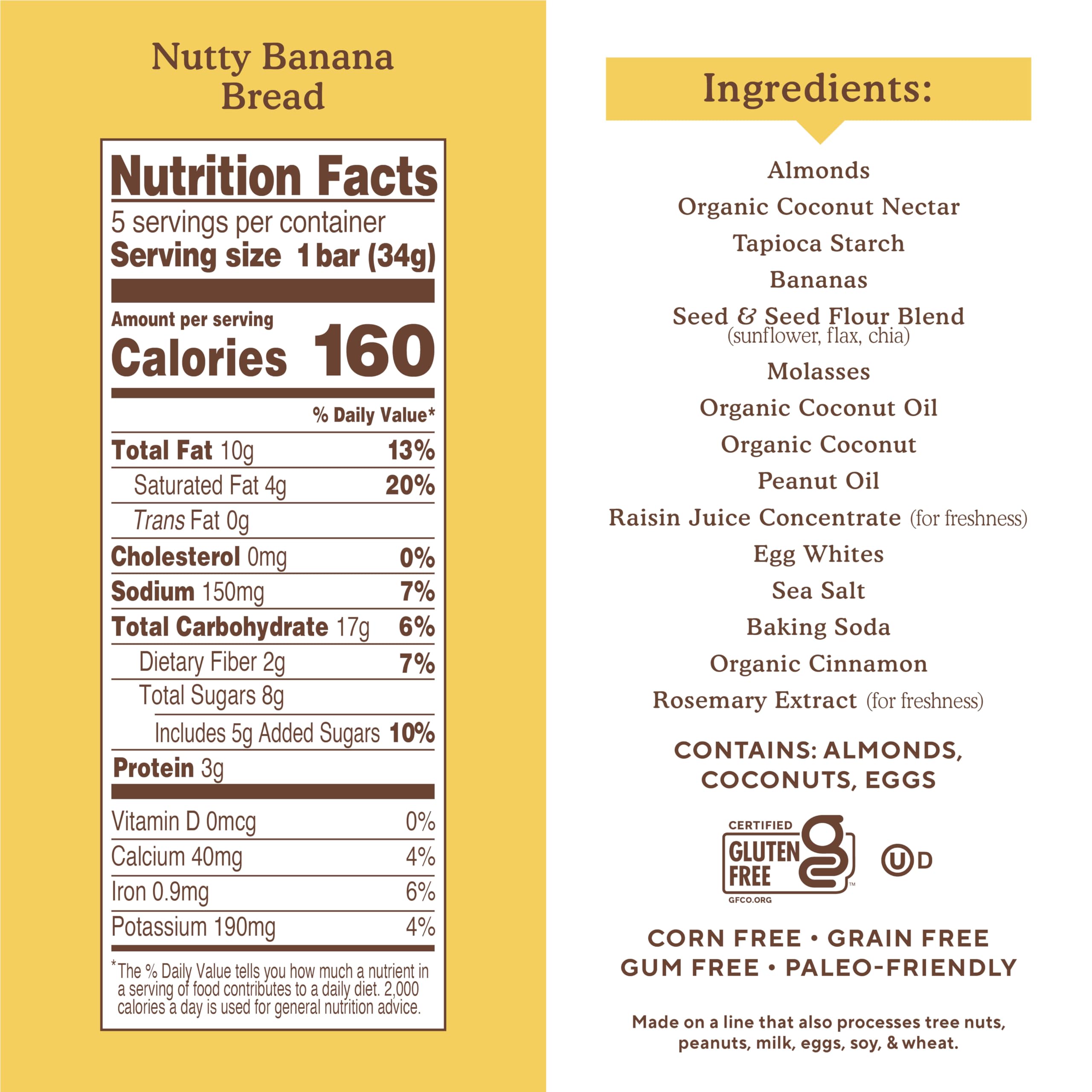 Soft Baked Nutty Banana Bread Almond Protein Bars - 6 Pack (5.99 oz Each) | Healthy Snacks for Workouts, Hiking & On-the-Go Energy Boost