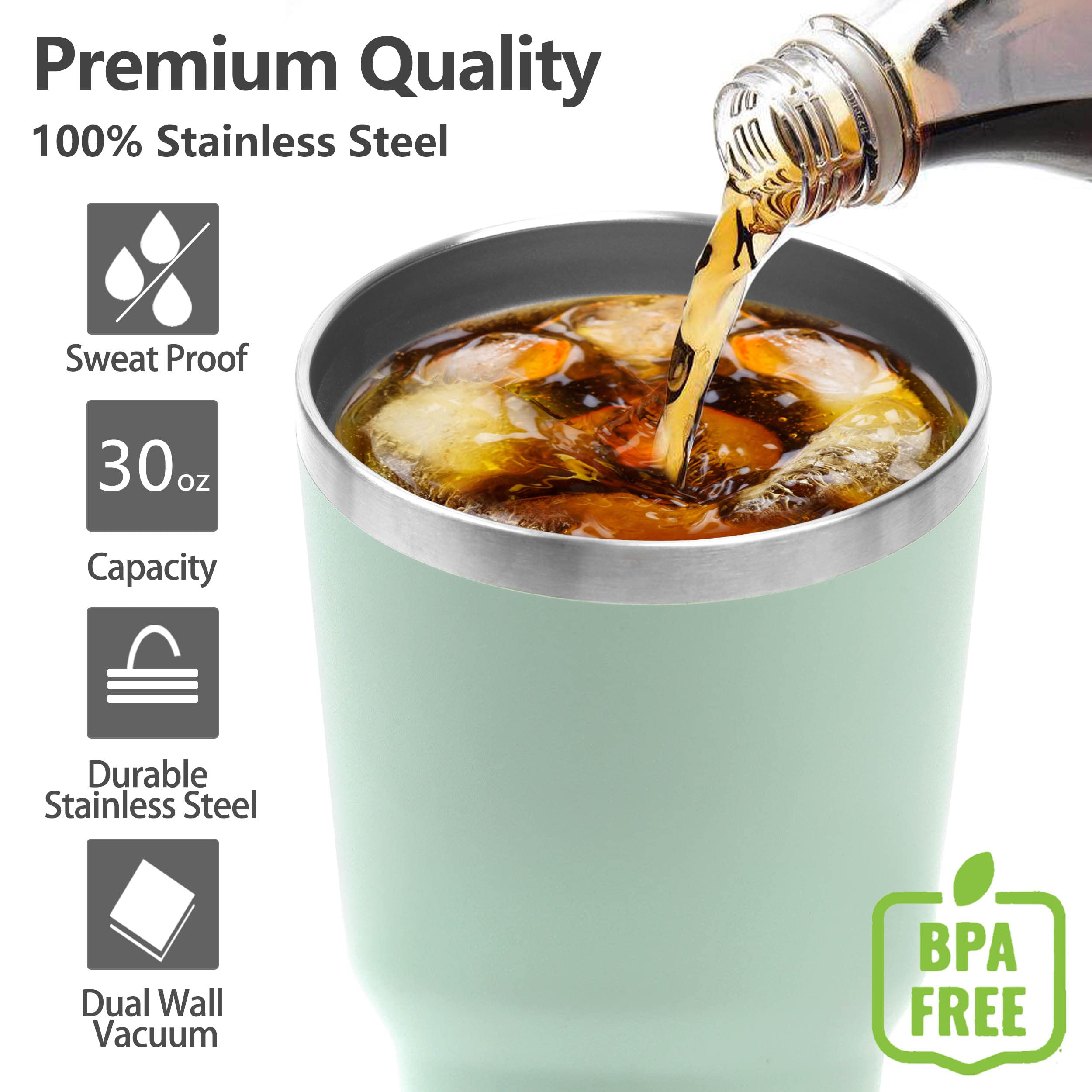 Toopify 30 oz Stainless Steel Insulated Tumbler with Straw Slider Lid - Double Wall Vacuum Travel Mug for Hot & Cold Drinks - Includes Cleaning Brush - Perfect for Office, Gym, Hiking & Road Trips