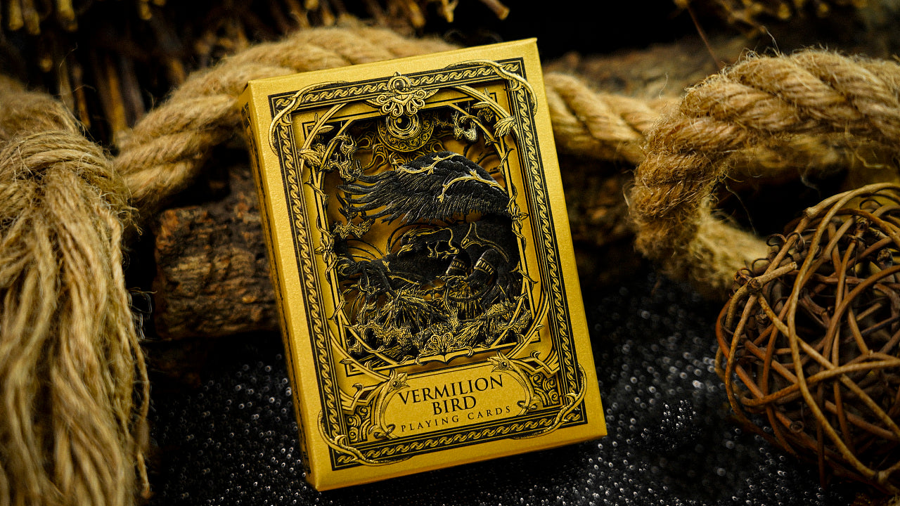 Premium ARK Black Gold Box Set - Vermilion Bird Playing Cards for Poker, Magic Tricks & Collectors | Elegant Gift for Card Game Enthusiasts