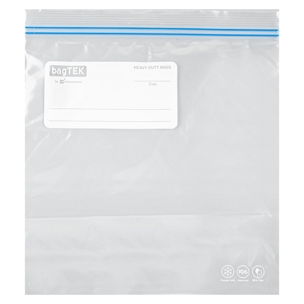 Premium 1 Gallon Clear Freezer Bags with Double Zipper - BPA Free, Write-On Labels (10.75