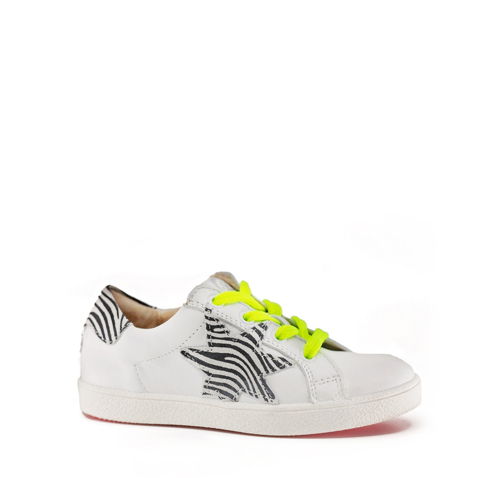 Acebos Women's Fashion Sneakers - White & Yellow Zebra Print Lace-Up Casual Shoes for Walking, Running, Gym & Street Style Outfits