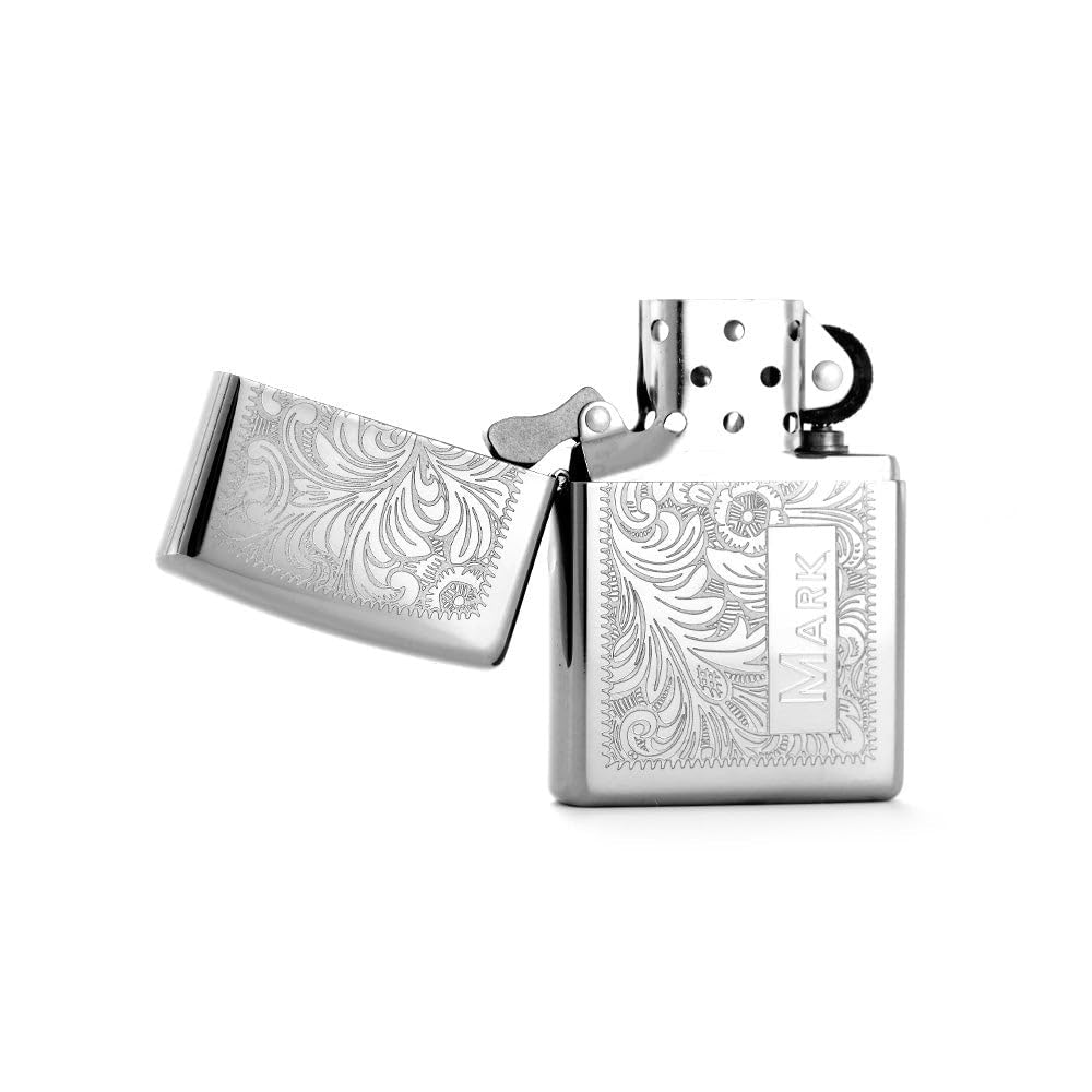 Personalized Venetian Zippo Lighter for Men - Custom Engraved Birthday, Groomsmen & Father's Day Gift - Perfect for Weddings, Anniversaries & Special Occasions