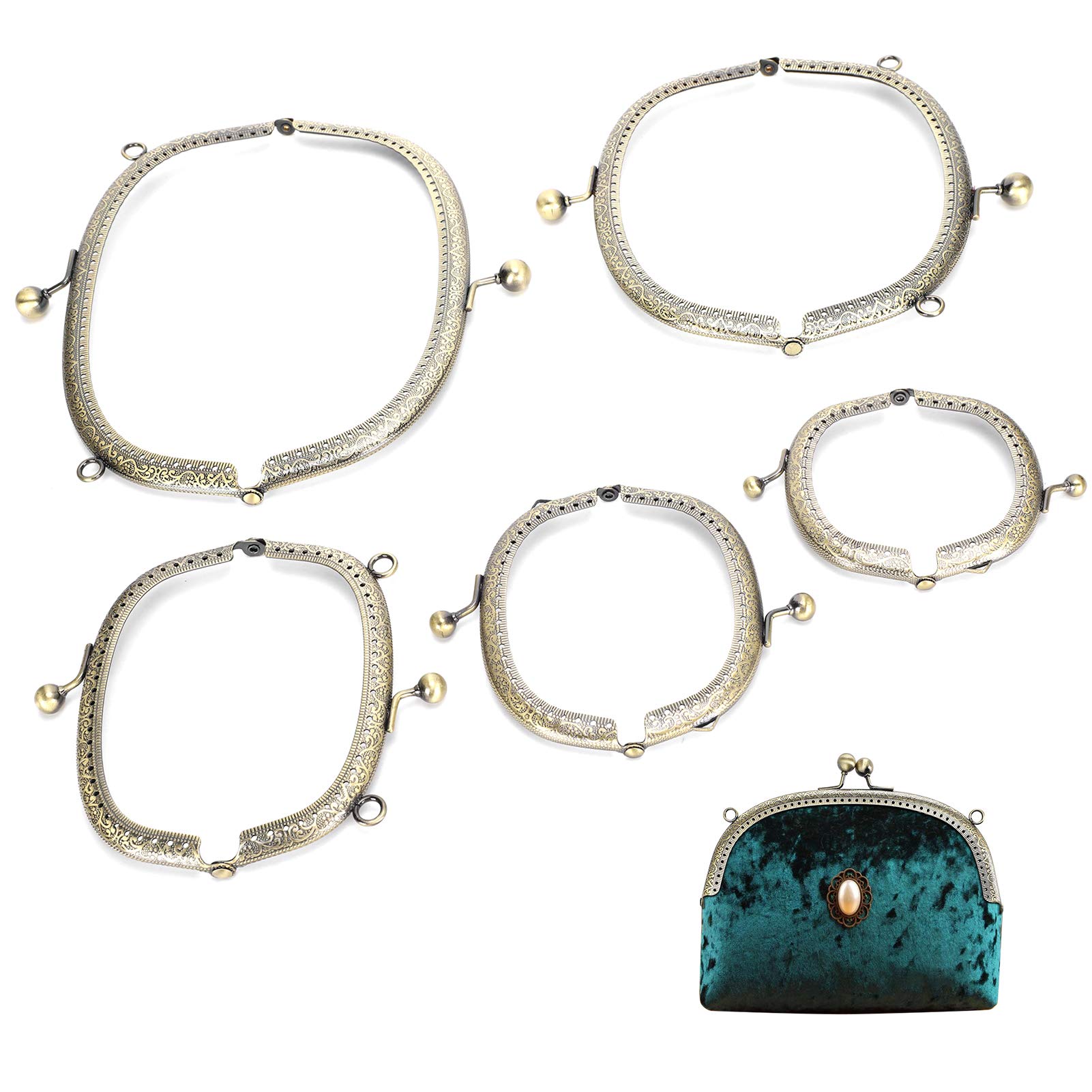 5Pcs Metal Purse Frame Clips - Heavy Duty Arc Shaped Kiss Clasp Locks for Handbags, Luggage & Travel Accessories | Perfect for DIY Bags, Wallets & Leather Craft Projects