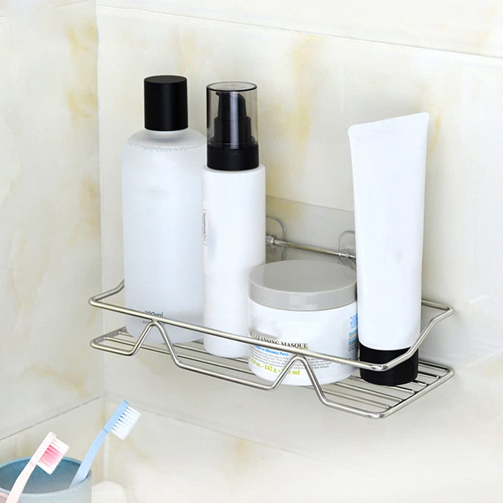Cabilock 1-Piece Stainless Steel Shower Organizer - Wall Mount Nail Rack, Tile Shower Shelf for Shampoo, Cosmetics & Bathroom Essentials - Perfect for Small Spaces, Apartment Bathrooms & Spa-Like Showers