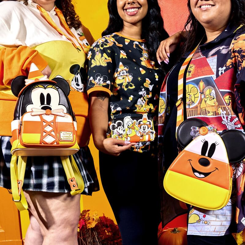 Disney Mickey & Minnie Mouse Candy Corn Vegan Leather Crossbody Bag - Loungefly Official | Halloween Accessories for Women, Cosplay & Disney Park Outfits