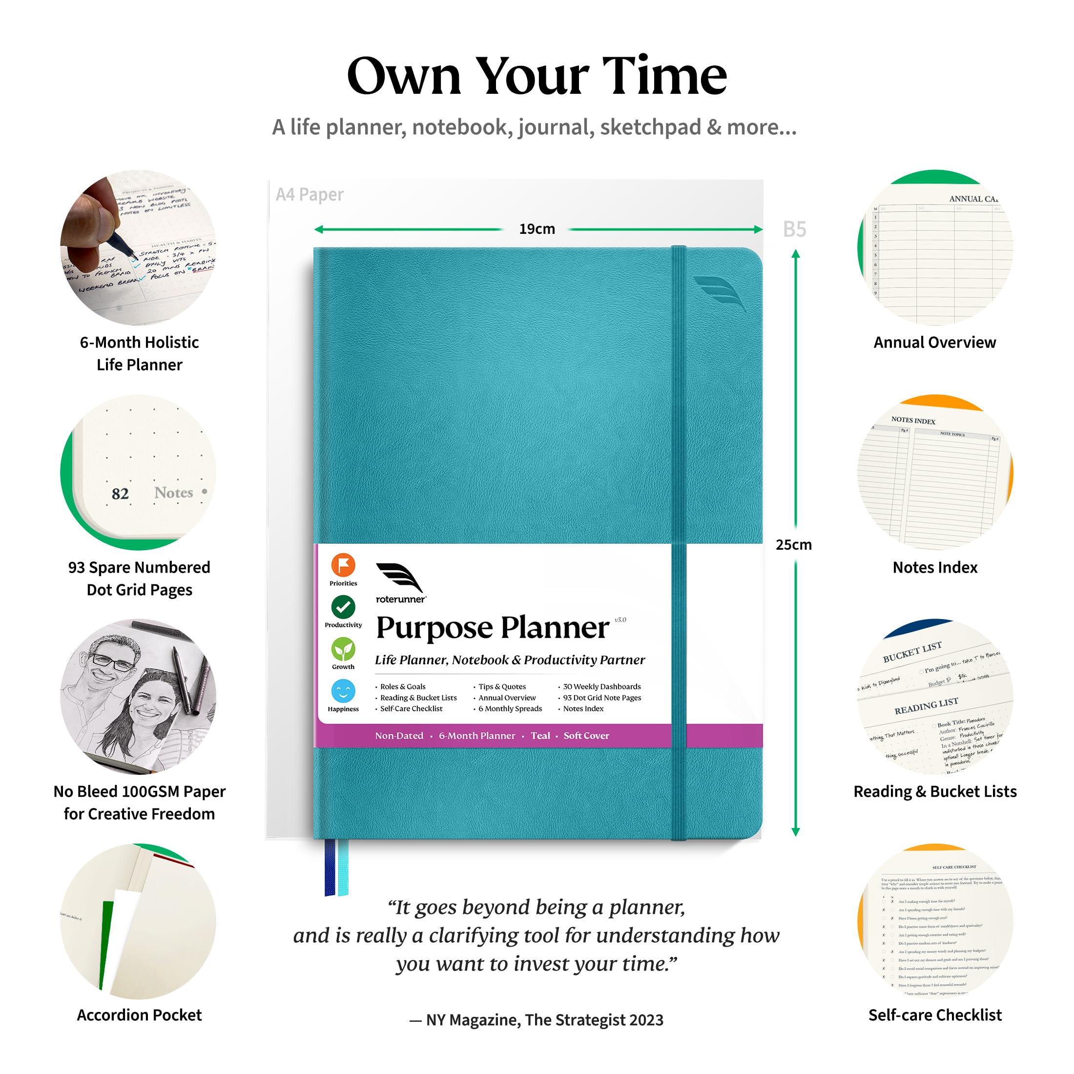 Roterunner B5 Undated Planner 7.5