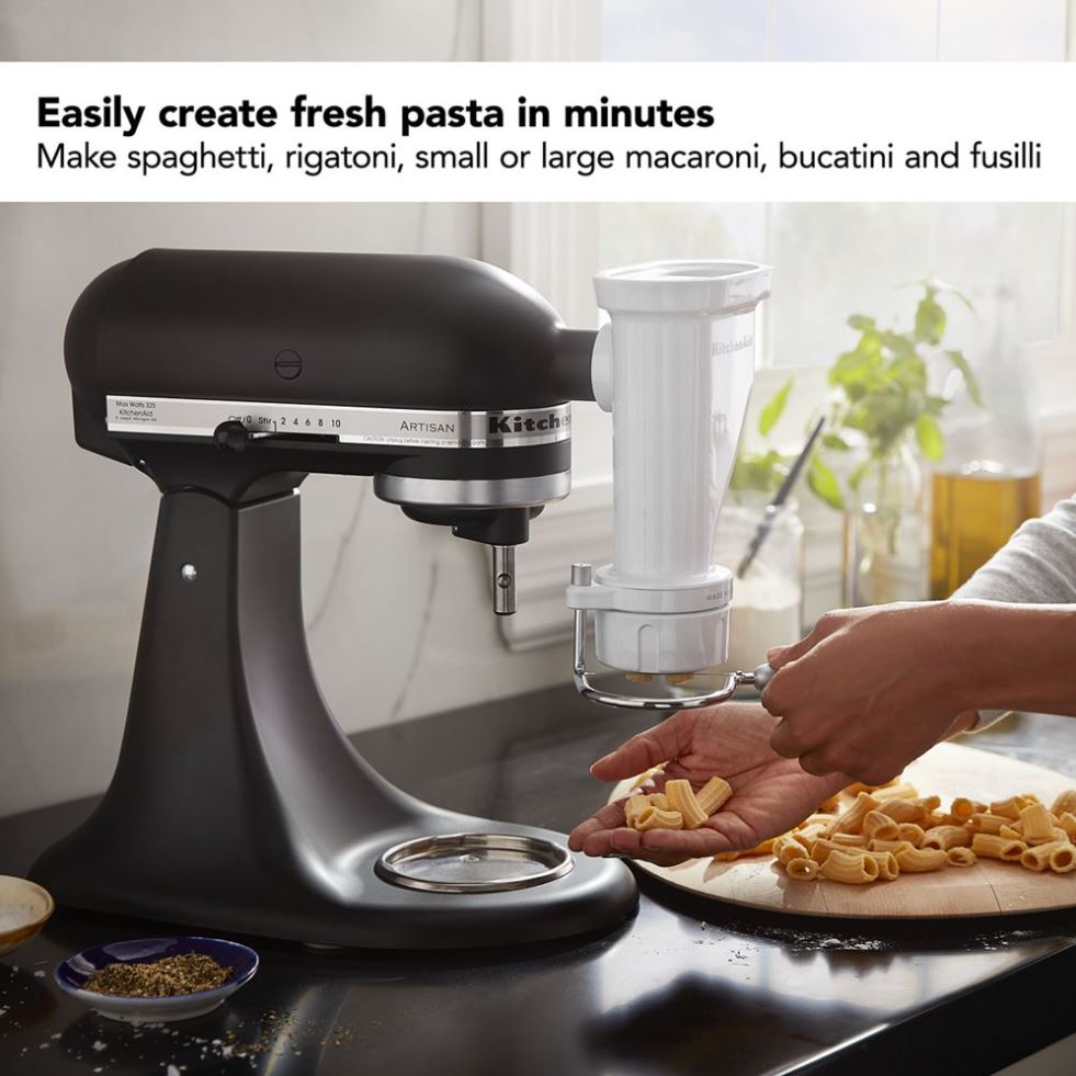 KitchenAid Gourmet Pasta Press Attachment for Stand Mixers - Make Homemade Spaghetti, Fettuccine & More - Perfect Italian Pasta Maker for Home Chefs & Cooking Enthusiasts