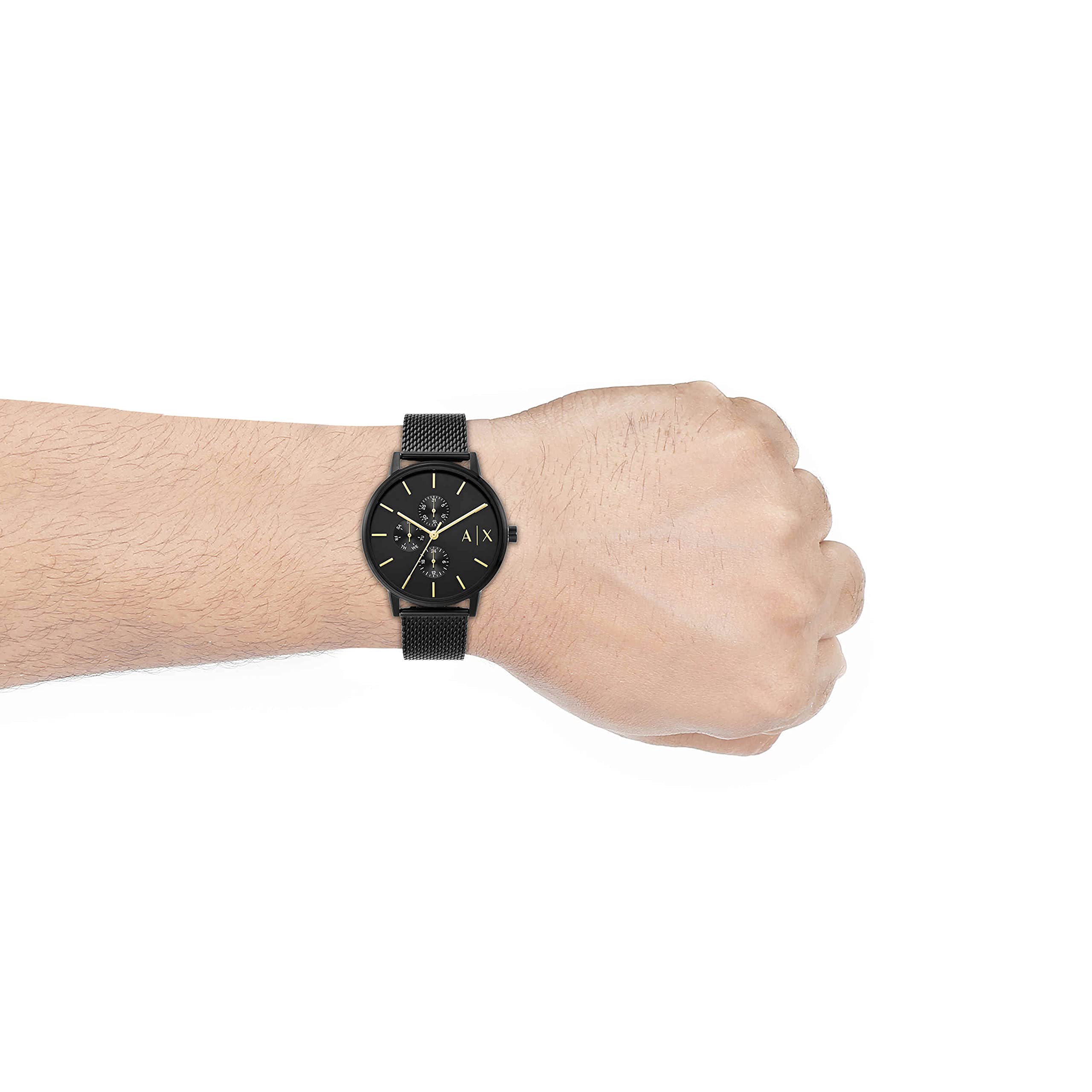 Armani Exchange Men's Analog Watch with Three-Hand Display - Stainless Steel or Leather Band - Water Resistant Dress Watch for Business & Casual Wear