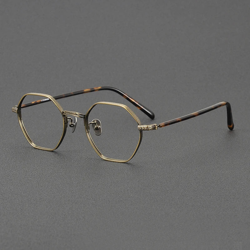 Black Titanium Full Rim Polygon Oval Eyeglasses for Women - Lightweight & Durable Frame - Perfect for Work, Reading & Fashion Accessories