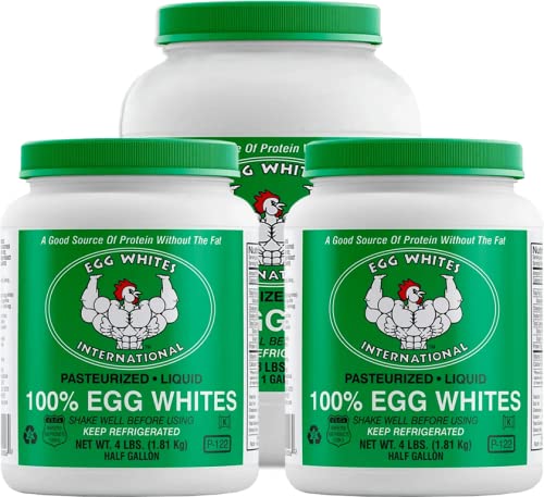 100% Pure Liquid Egg Whites - Cage Free, 1 Gallon (2 Half Gallons) | Perfect for Baking, Protein Shakes & Healthy Cooking | Egg Whites International