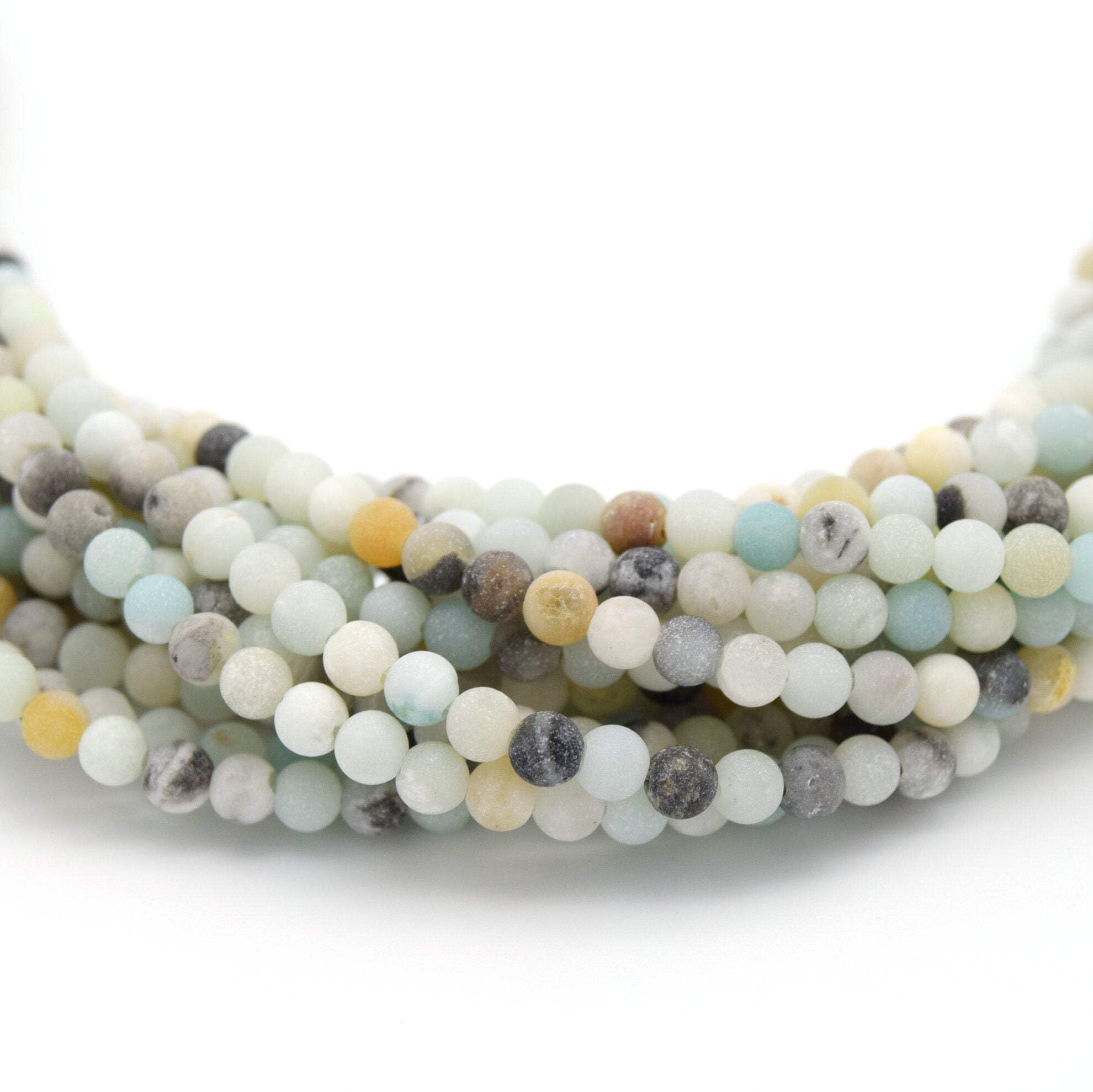 Natural Amazonite Beads - Matte Round 12mm Gemstone Beads for Jewelry Making, DIY Crafts, and Healing Crystal Bracelets