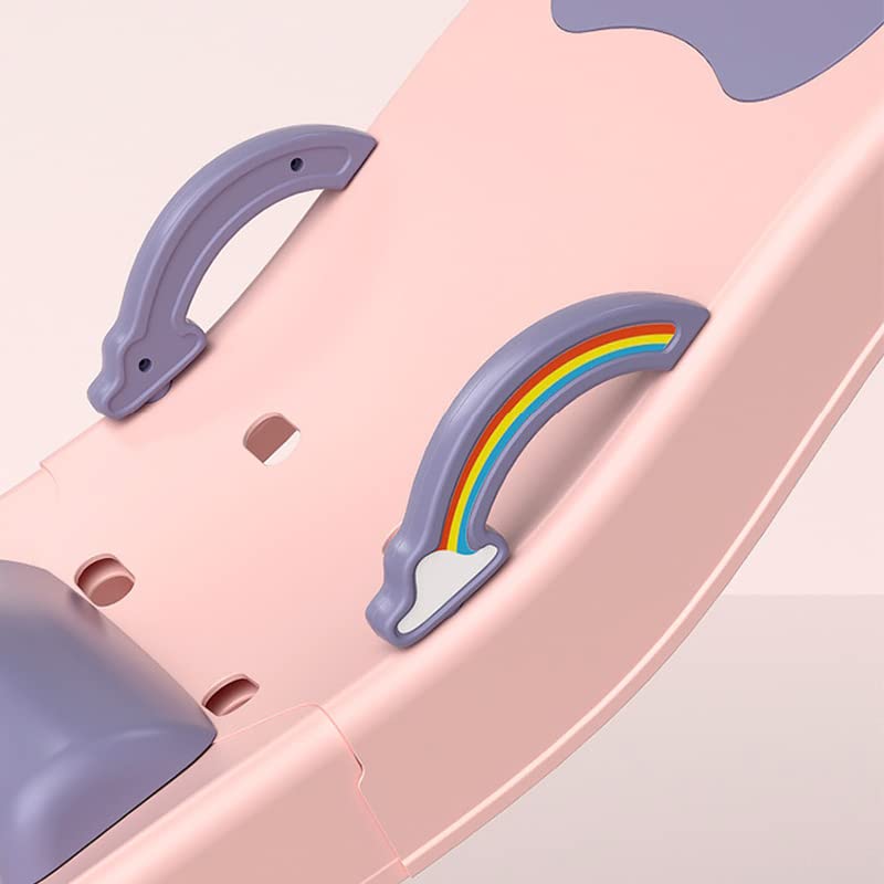 **KOSDFOGE Kids Hair Washing Chair - Portable Foldable Stretchable Children Shampoo Bed for Infants & Toddlers, Comfortable & Stable Hair Washing Station (Luxury Cherry Blossom Pink with Shampoo Basin) - Perfect for Home, Salon & Travel Use**