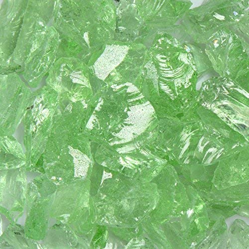 Premium Green Landscape Glass Crystals - 50 lbs Small Size for Fireplace & Outdoor Decor - Perfect for Garden Pathways, Aquariums, and Vase Fillers