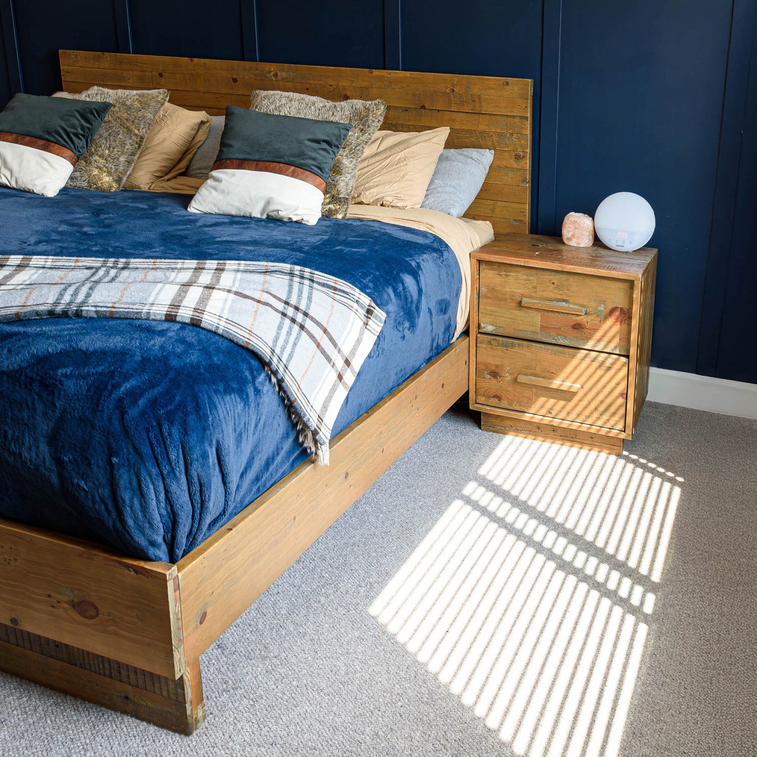 Charnwell Nightstand - Dark Driftwood Finish Bedside Table with Storage Drawer for Bedroom, Living Room, or Guest Room